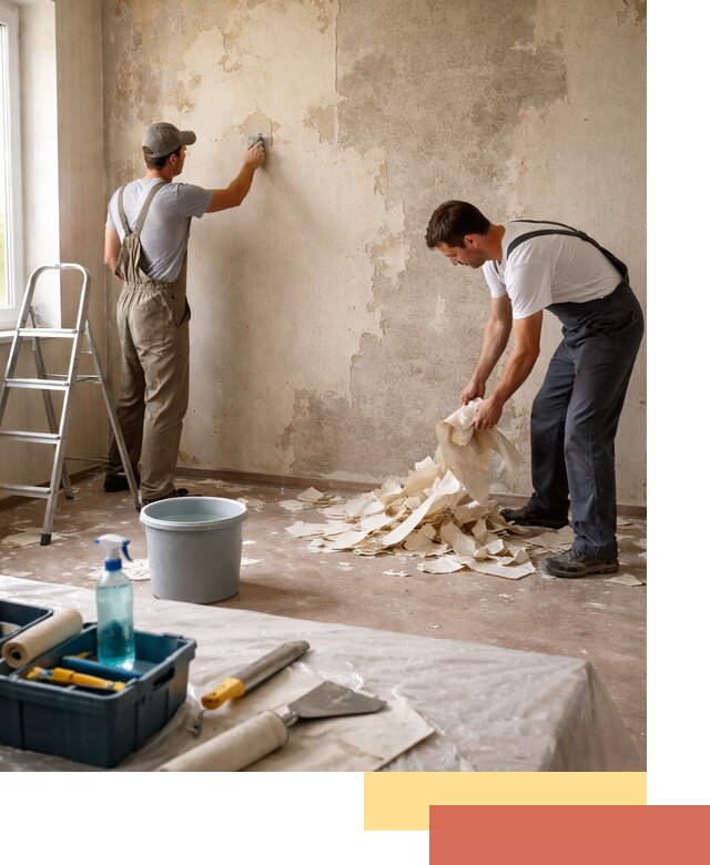 Снятие старых обоев в Ломоносове быстро и качественно