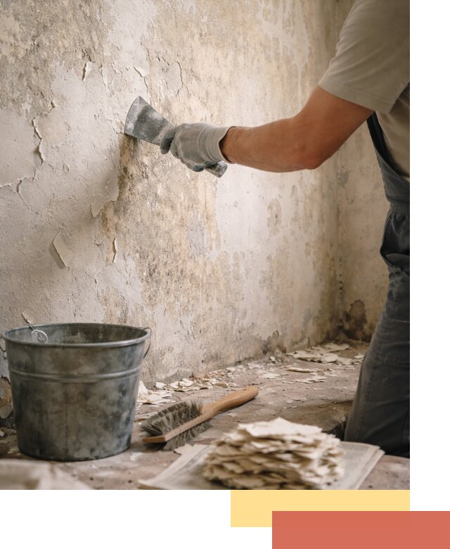 Удаление старой краски со стен в Ломоносове качественно и быстро