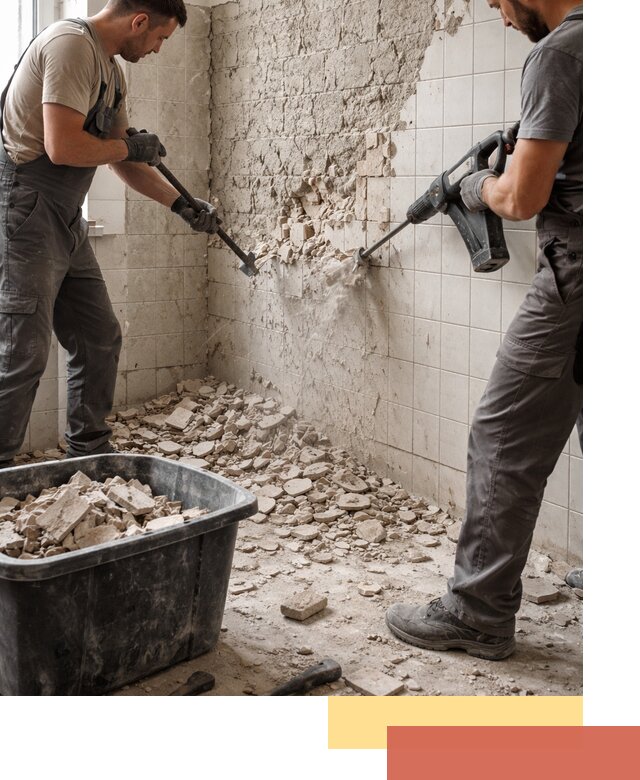 Демонтаж плитки со стен в Ломоносове быстро и аккуратно