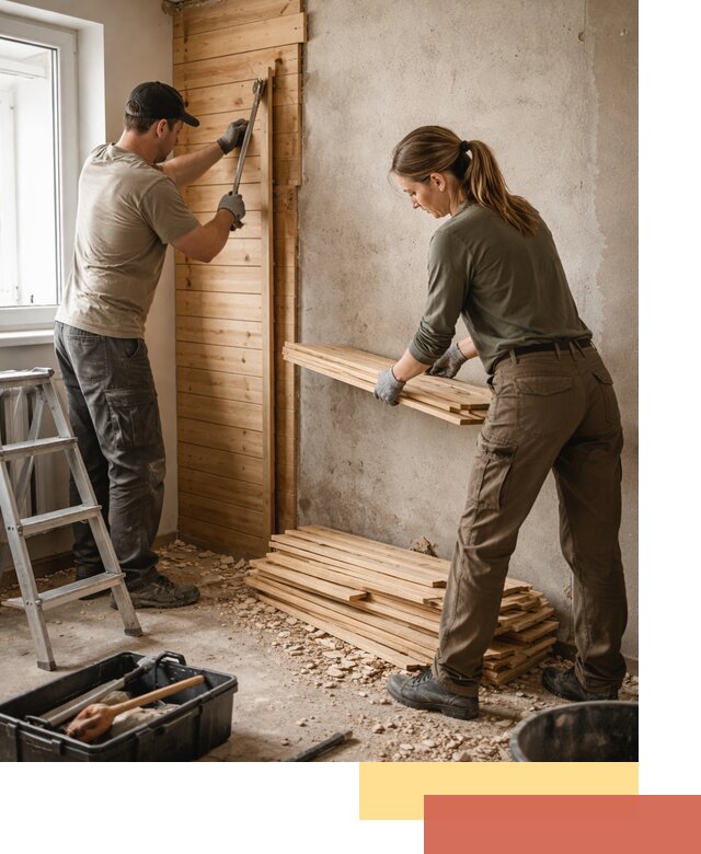 Демонтаж вагонки со стен в Ломоносове — профессиональный демонтаж