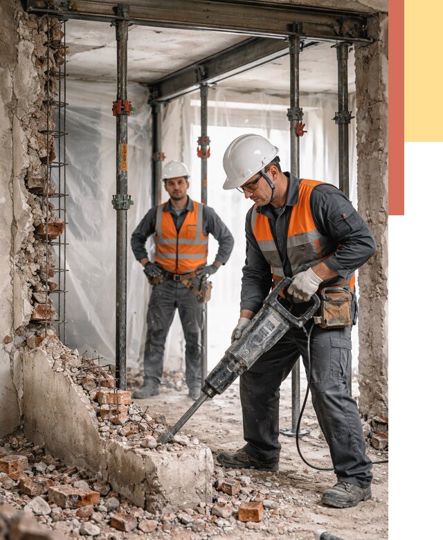 Снос несущих стен в Ломоносове от 10501 руб. — демонтаж несущей стены под ключ | ОТДЕЛОЧНИК-Лмн