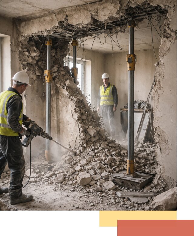 Снос несущих стен в Ломоносове с гарантией безопасности и качества