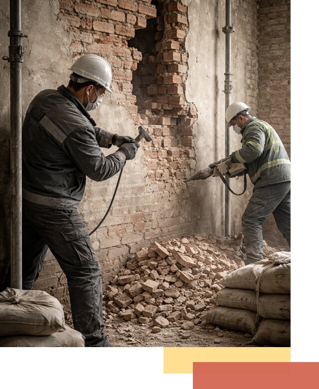 Демонтаж кирпичных стен в Ломоносове быстро и безопасно