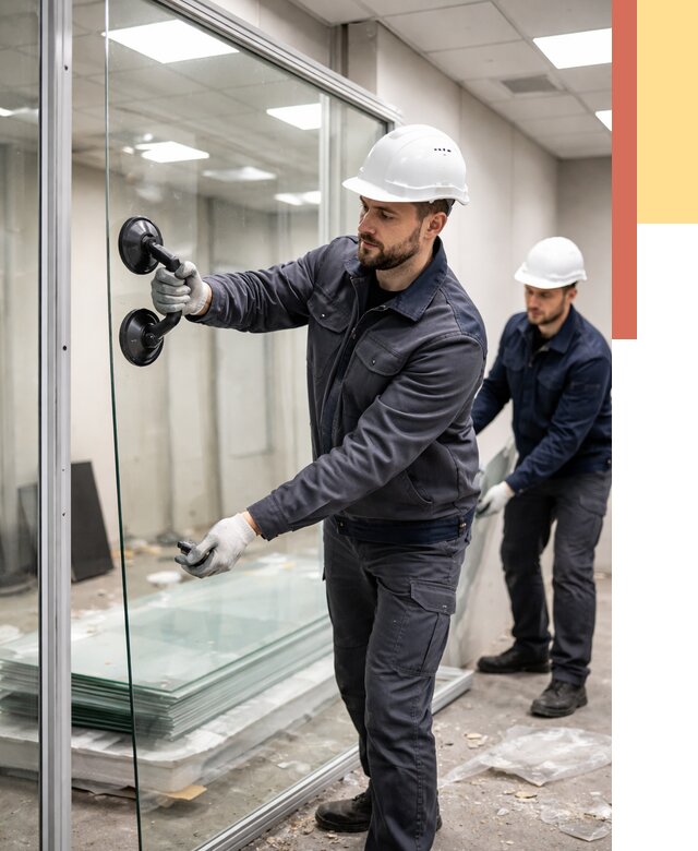 Демонтаж стеклянных перегородок в Ломоносове от 3278 руб. — быстро и недорого | ОТДЕЛОЧНИК-Лмн