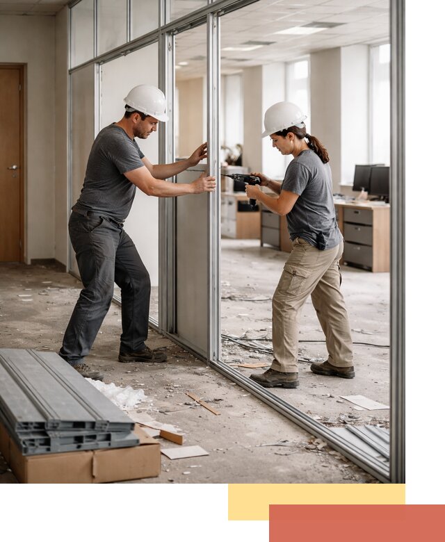 Демонтаж алюминиевых перегородок в Ломоносове быстро и аккуратно