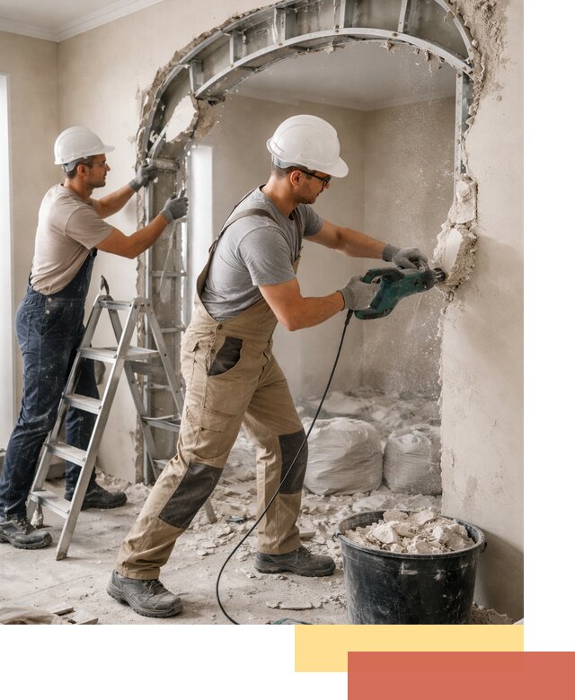 Демонтаж гипсокартонной арки в Ломоносове быстро и аккуратно