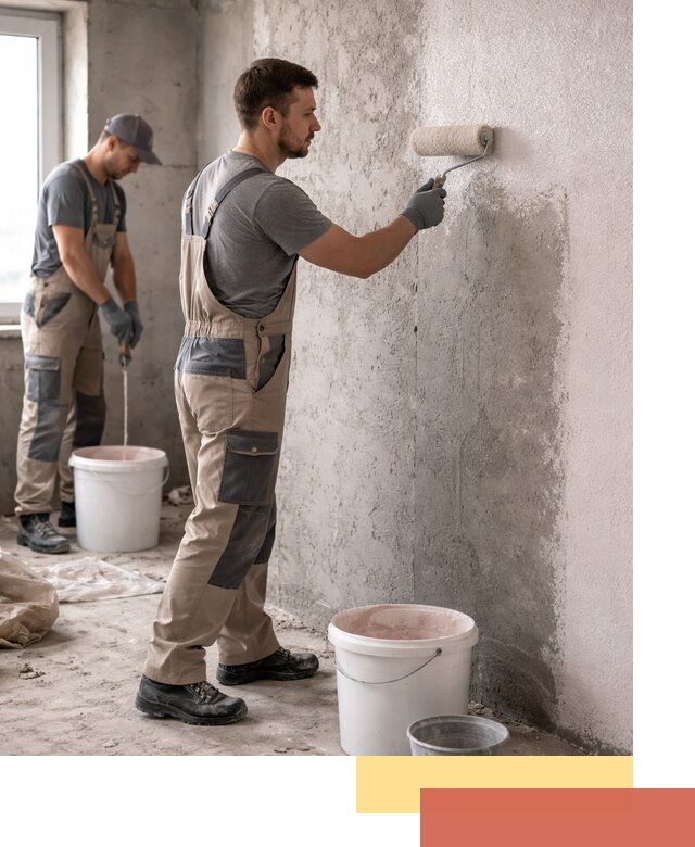 Нанесение бетоноконтакта на стены в Ломоносове для последующей отделки