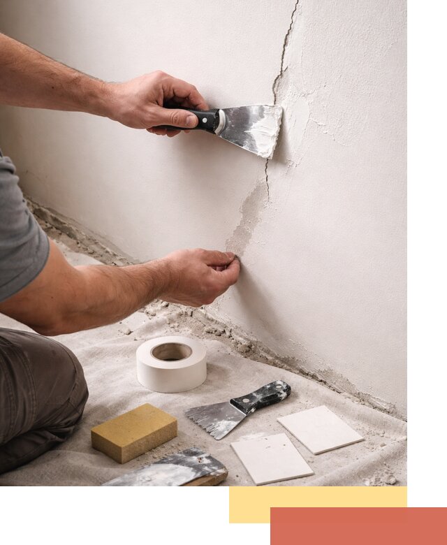 Заделка трещин и сколов в стенах и потолках в Ломоносове