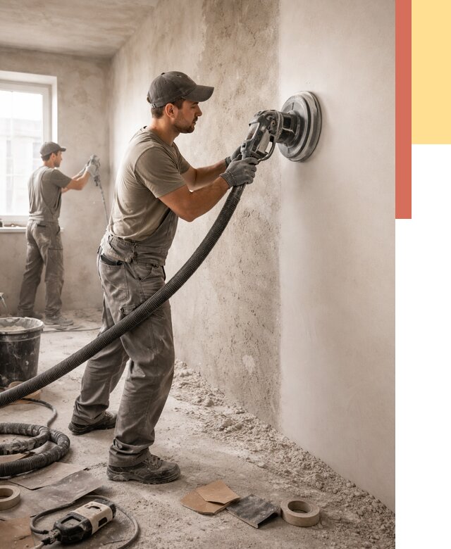 Шлифовка стен в Ломоносове от 1229 руб/м2 — быстро и недорого | ОТДЕЛОЧНИК-Лмн