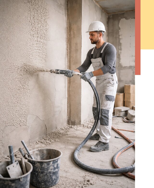 Машинная штукатурка стен в Ломоносове под ключ от 6659 руб./м2 | ОТДЕЛОЧНИК-Лмн