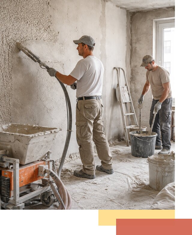 Машинная штукатурка стен в Ломоносове — быстро и качественно