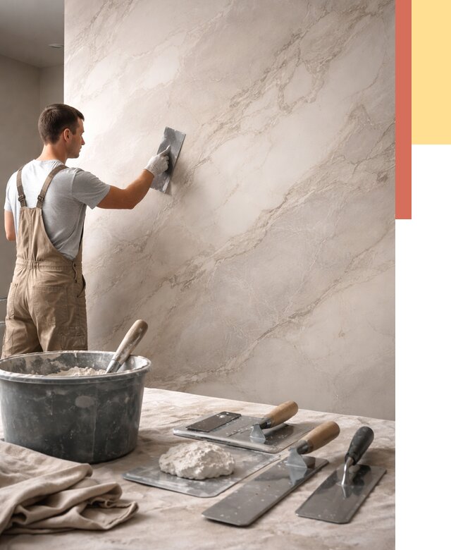 Декоративная штукатурка под мрамор в Ломоносове от 2869 руб./м² — быстро и недорого | ОТДЕЛОЧНИК-Лмн