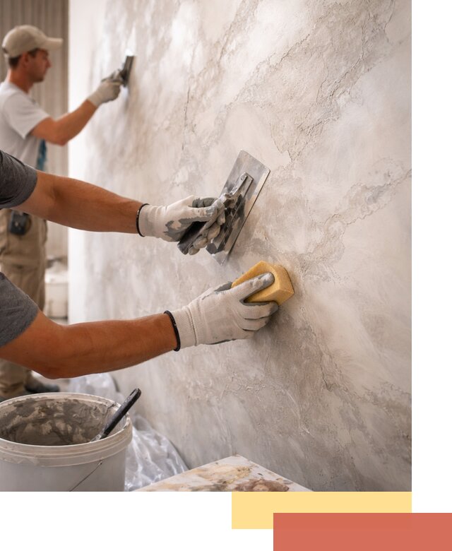 Декоративная штукатурка под мрамор в Ломоносове для стен и потолков