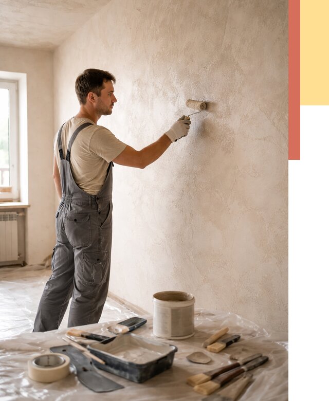 Нанесение лессирующей краски по декоративке в Ломоносове от 1793 руб. | ОТДЕЛОЧНИК-Лмн