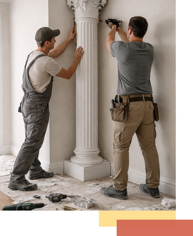 Установка декоративных колонн в Ломоносове под ключ