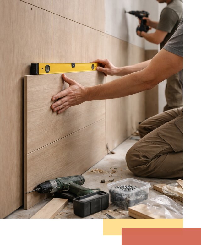 Профессиональный монтаж МДФ панелей на стены в Ломоносове