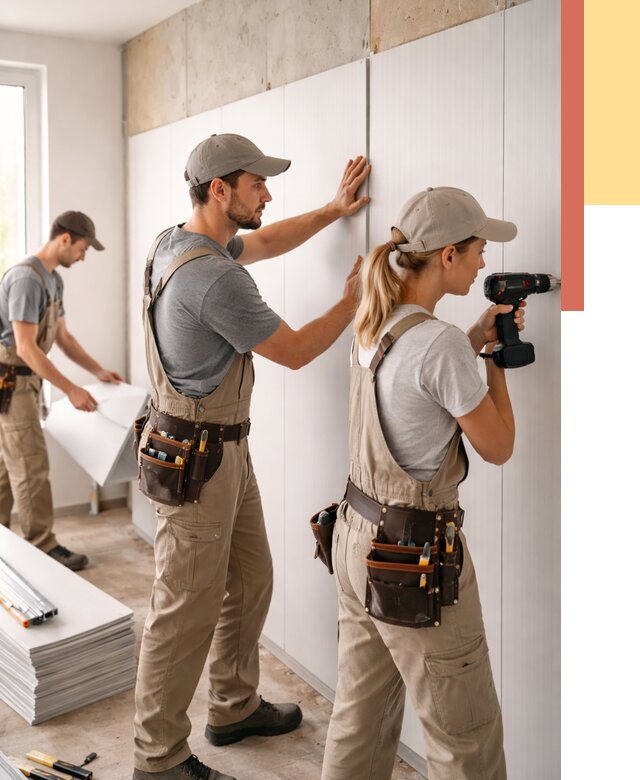 Монтаж ПВХ панелей на стены в Ломоносове от 461 руб/м2 — быстро и недорого | ОТДЕЛОЧНИК-Лмн