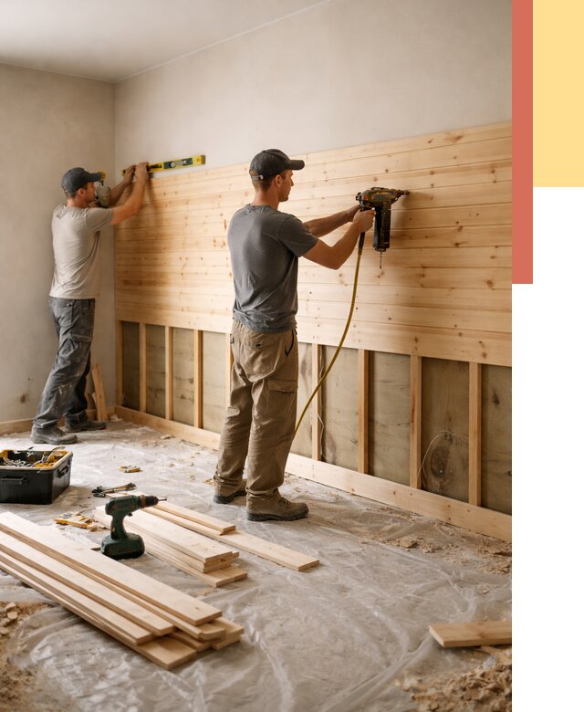 Монтаж деревянной вагонки на стены в Ломоносове от 7684 руб. | Услуги монтажа вагонки | ОТДЕЛОЧНИК-Лмн