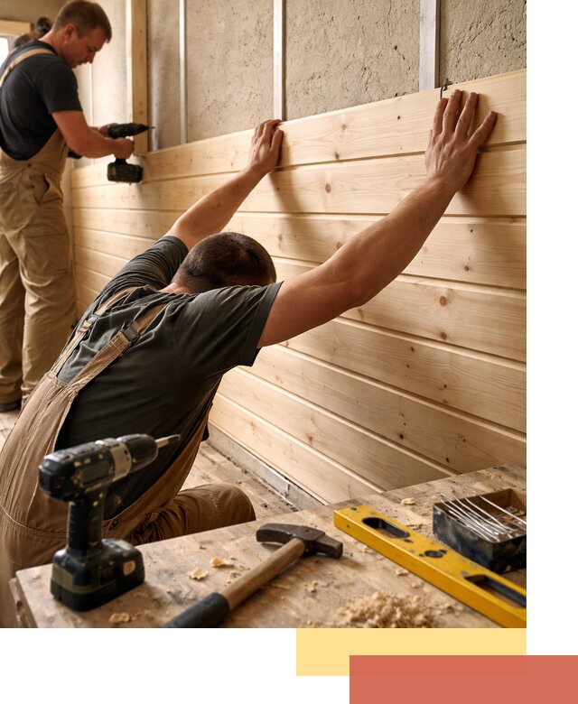 Монтаж деревянной вагонки на стены в Ломоносове быстро и качественно