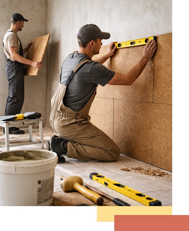 Монтаж пробковых панелей на стены в Ломоносове быстро и качественно