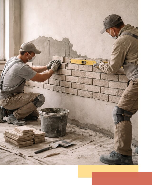 Монтаж декоративного кирпича профессионально в Ломоносове