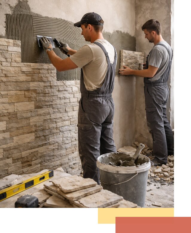 Монтаж искусственного камня в Ломоносове — облицовка стен и фасадов