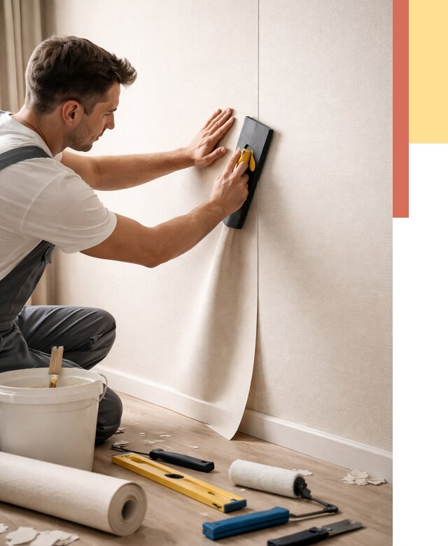 Поклейка виниловых обоев в Ломоносове от 4610 руб. | Быстро и недорого — ОТДЕЛОЧНИК-Лмн