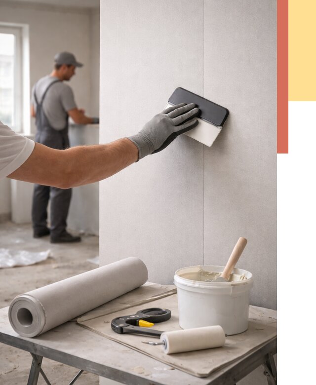 Поклейка обоев под покраску в Ломоносове от 3586 руб. за м2 | ОТДЕЛОЧНИК-Лмн