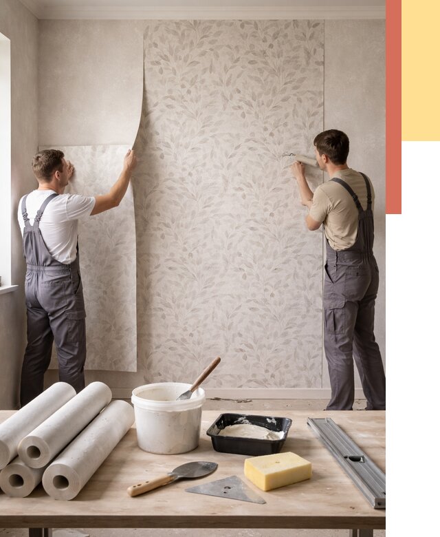 Поклейка обоев с подбором рисунка в Ломоносове от 3586 руб. | ОТДЕЛОЧНИК-Лмн - быстро и недорого