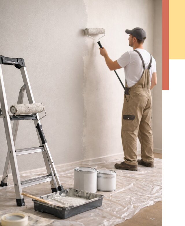 Покраска стен латексной краской в Ломоносове от 4610 руб. за м2 | ОТДЕЛОЧНИК-Лмн