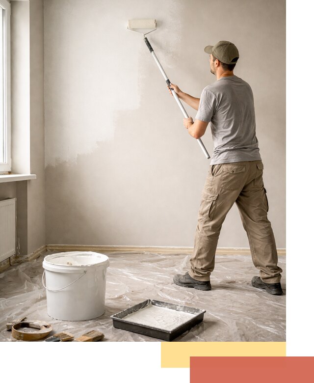 Покраска стен латексной краской в Ломоносове качественно и быстро