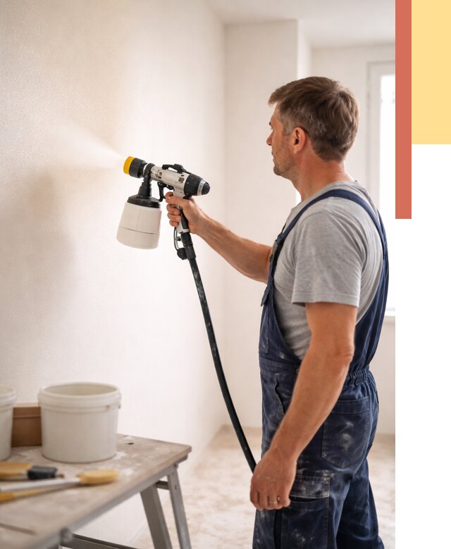 Покраска стен краскопультом в Ломоносове от 7684 руб. — механизированная покраска | ОТДЕЛОЧНИК-Лмн