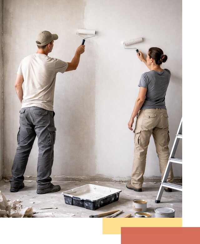 Окраска стен по стеклохолсту в Ломоносове качественно и долговечно