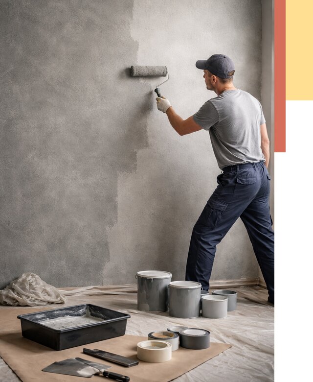 Покраска стен под бетон в Ломоносове от 666 руб. за м2 — быстро и недорого | ОТДЕЛОЧНИК-Лмн