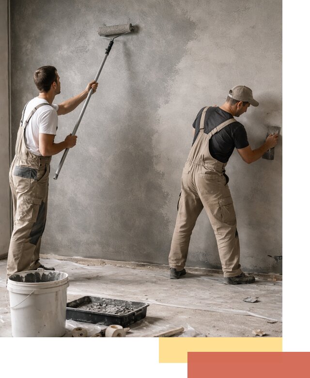 Покраска стен под бетон в Ломоносове профессионально и недорого