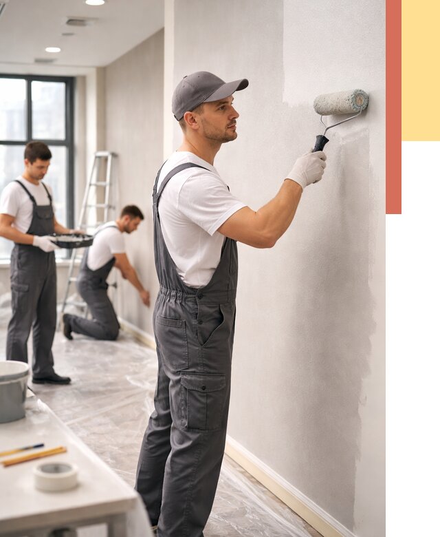 Покраска стен в офисе в Ломоносове от 8708 руб. — быстро и недорого | ОТДЕЛОЧНИК-Лмн