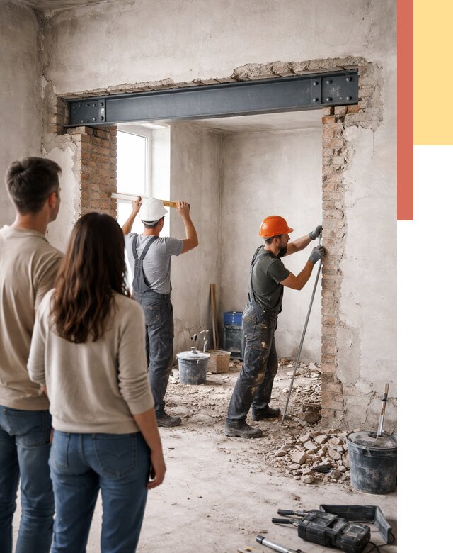 Усиление проема в стене в Ломоносове от 9733 руб. — усиление дверного проема металлоконструкцией | ОТДЕЛОЧНИК-Лмн