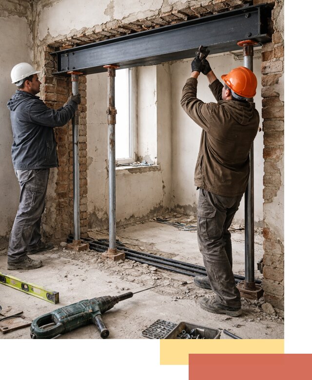 Усиление проема в стене в Ломоносове для расширения и безопасности