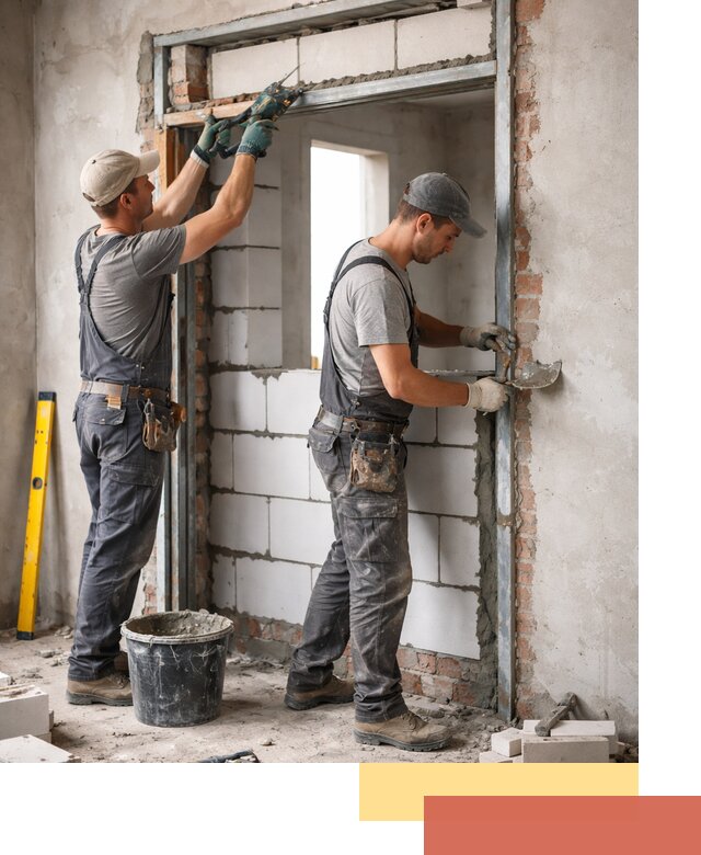 Закладка дверного проема под ключ в Ломоносове: демонтаж, монтаж, отделка