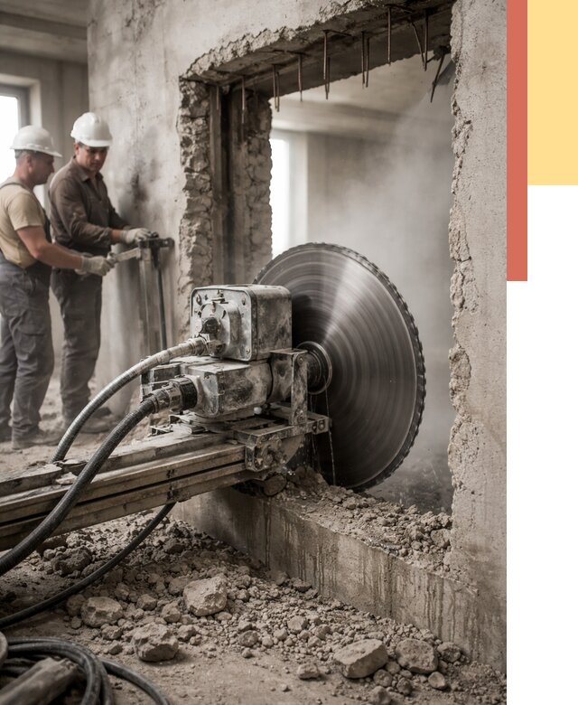 Алмазная резка проемов в Ломоносове от 4610 руб. быстро и недорого | ОТДЕЛОЧНИК-Лмн