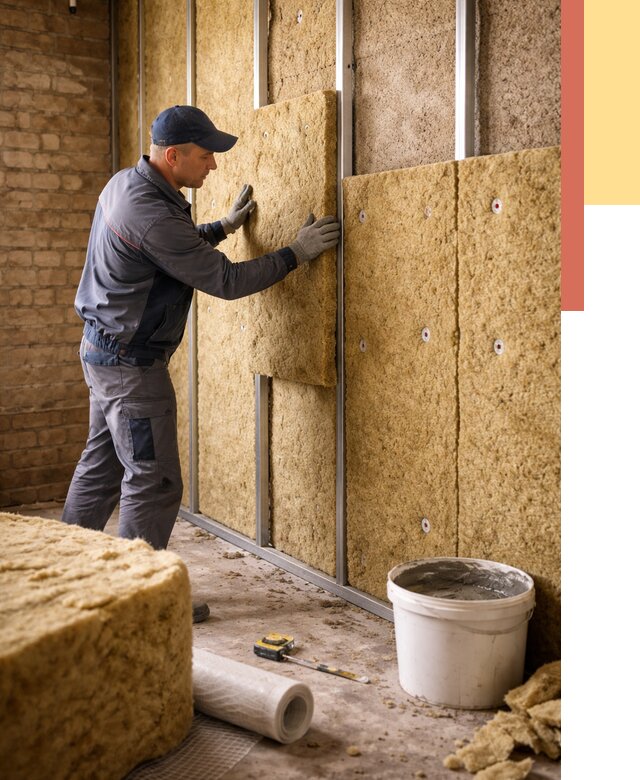 Утепление стен минватой в Ломоносове от 1383 руб./м2 — недорого и быстро | ОТДЕЛОЧНИК-Лмн