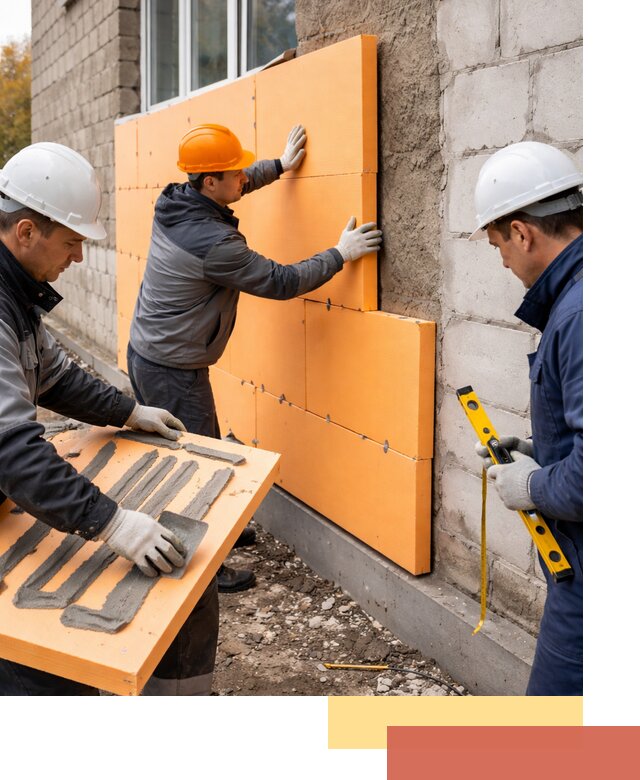 Утепление фасада пеноплексом под ключ в Ломоносове