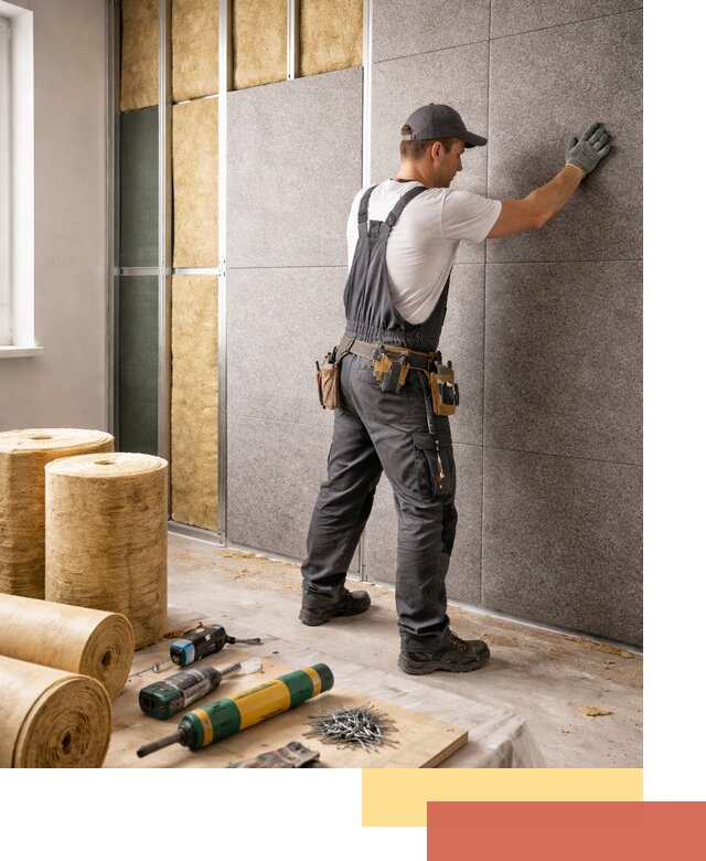 Профессиональная шумоизоляция стен в Ломоносове для квартиры и офиса