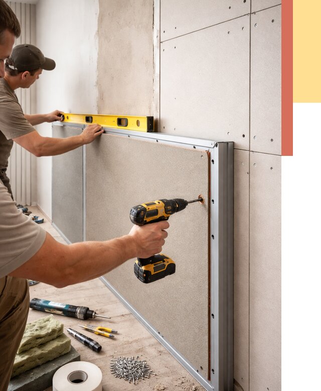 Шумоизоляция стен панелями ЗИПС в Ломоносове от 2254 руб./м² под ключ | ОТДЕЛОЧНИК-Лмн