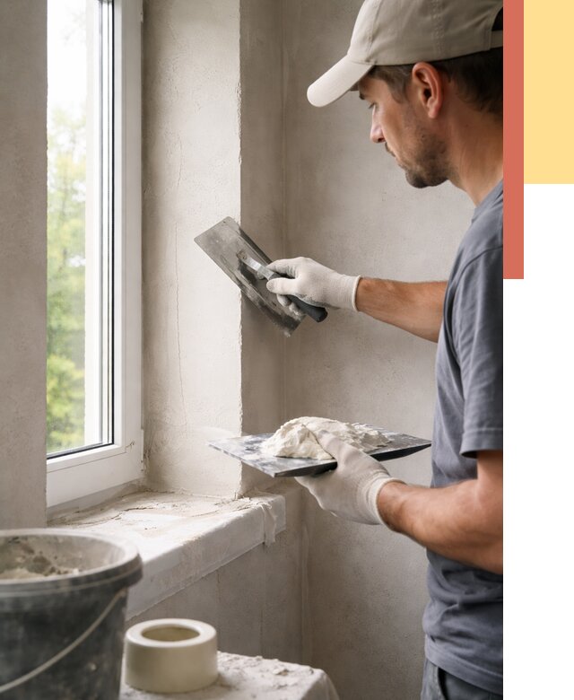 Штукатурка откосов в Ломоносове от 4610 руб/м² — услуги и выравнивание под ключ | ОТДЕЛОЧНИК-Лмн