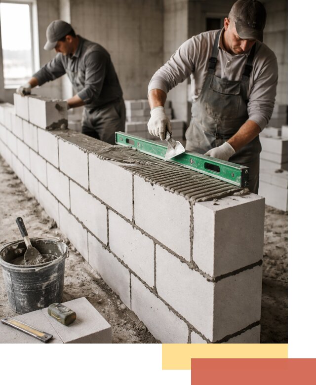 Кладка перегородок из газобетона в Ломоносове быстро и качественно