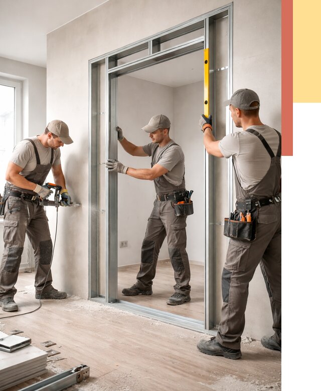 Устройство дверного проема в перегородке в Ломоносове от 4610 руб. под ключ | ОТДЕЛОЧНИК-Лмн