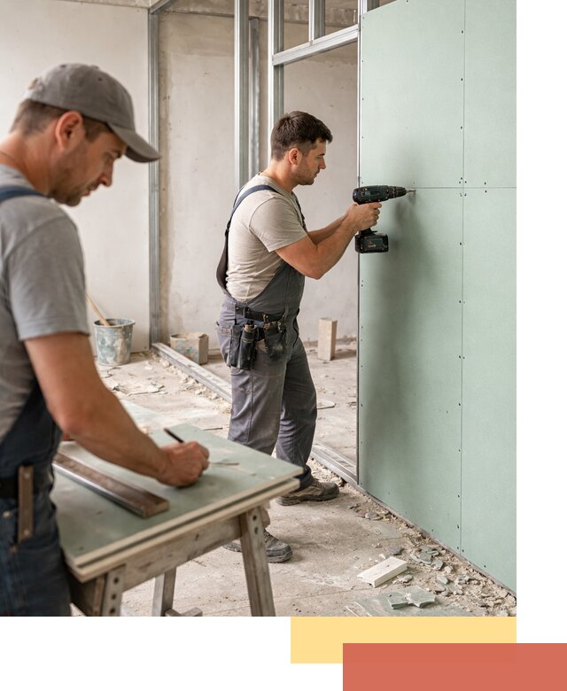 Перегородки из влагостойкого гипсокартона под ключ в Ломоносове