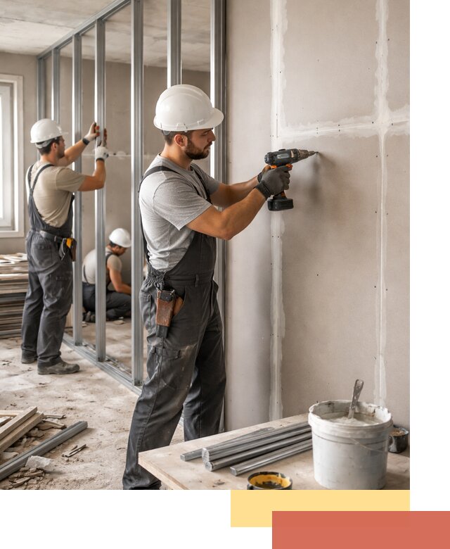 Перегородки из огнестойкого гипсокартона в Ломоносове под ключ