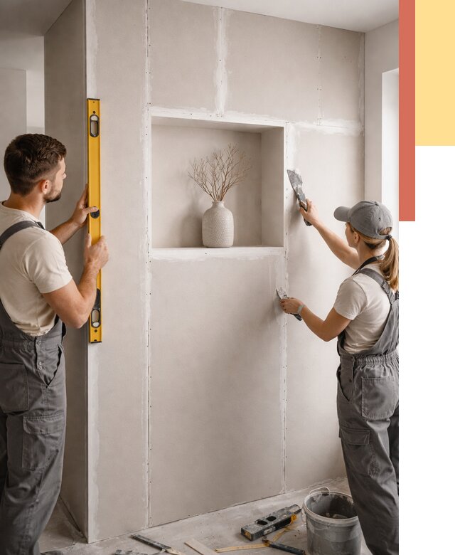 Перегородка из гипсокартона с нишей в Ломоносове от 3330 руб. под ключ | ОТДЕЛОЧНИК-Лмн